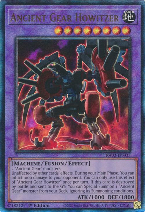 Ancient Gear Howitzer (PUR) RA03-EN035 card from Quarter Century Bonanza