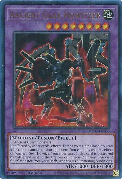 Ancient Gear Howitzer (UR) RA03-EN035 card from Quarter Century Bonanza