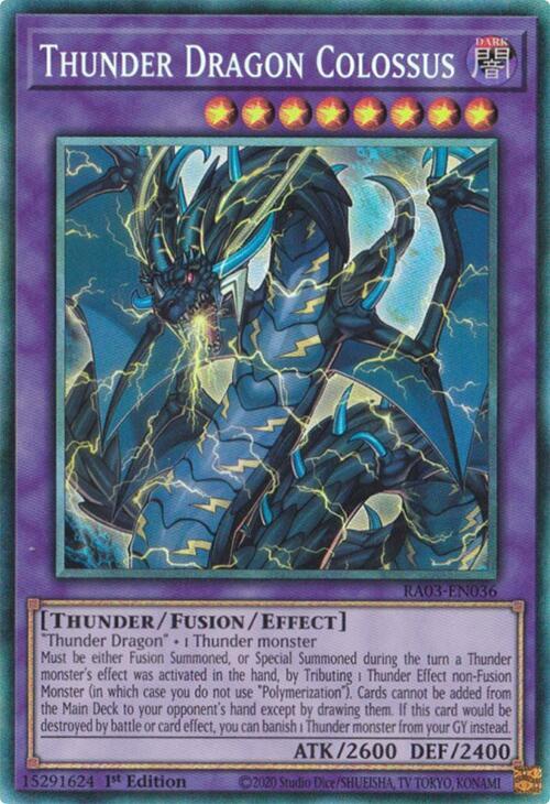 Thunder Dragon Colossus (PCR) RA03-EN036 card from Quarter Century Bonanza