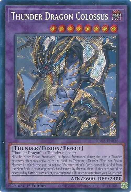 Thunder Dragon Colossus (Secret Rare) RA03-EN036 card from Quarter Century Bonanza