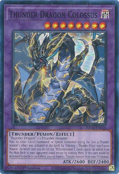 Thunder Dragon Colossus RA03-EN036 card from Quarter Century Bonanza