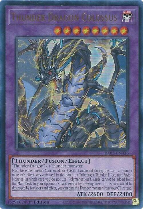 Thunder Dragon Colossus (UR) RA03-EN036 card from Quarter Century Bonanza