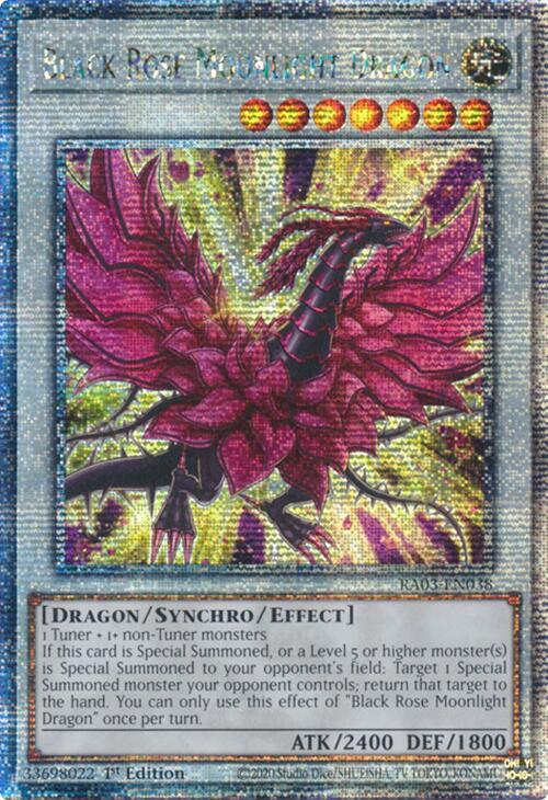 Black Rose Moonlight Dragon (Quarter Century Secret Rare) RA03-EN038 card from Quarter Century Bonanza