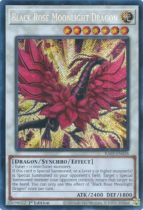 Black Rose Moonlight Dragon (Secret Rare) RA03-EN038 card from Quarter Century Bonanza