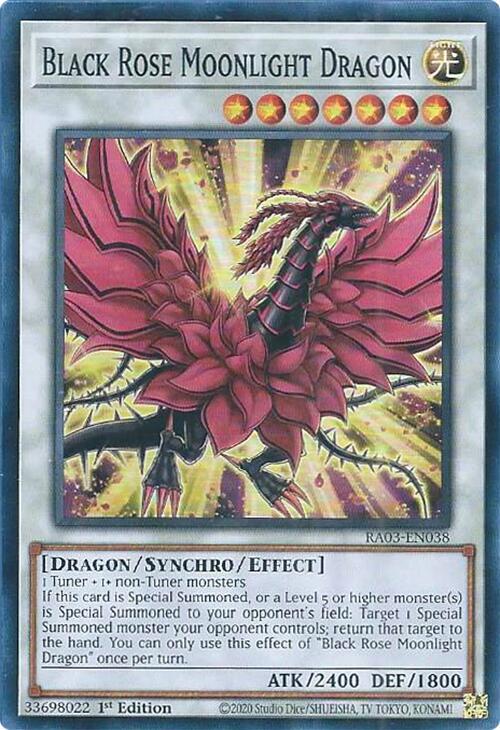 Black Rose Moonlight Dragon RA03-EN038 card from Quarter Century Bonanza