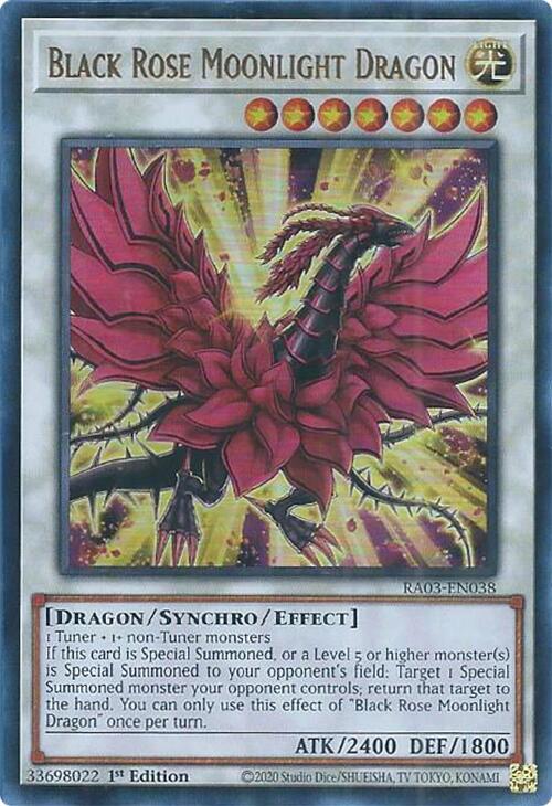 Black Rose Moonlight Dragon (UR) RA03-EN038 card from Quarter Century Bonanza