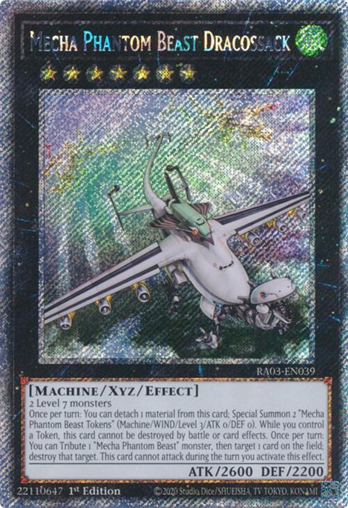 Mecha Phantom Beast Dracossack (Platinum Secret Rare) RA03-EN039 card from Quarter Century Bonanza