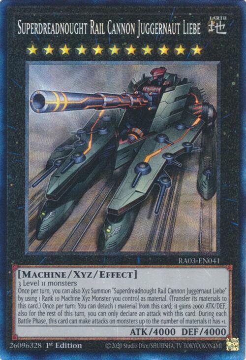 Superdreadnought Rail Cannon Juggernaut Liebe (PCR) RA03-EN041 card from Quarter Century Bonanza