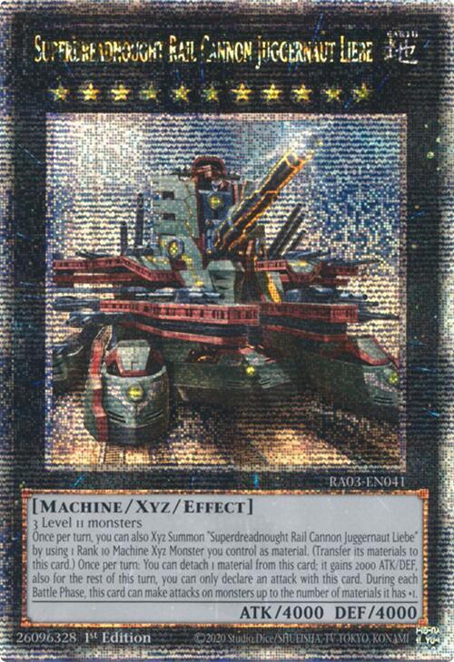 Superdreadnought Rail Cannon Juggernaut Liebe (Alternate Art) (Quarter Century Secret Rare) RA03-EN041 card from Quarter Century Bonanza
