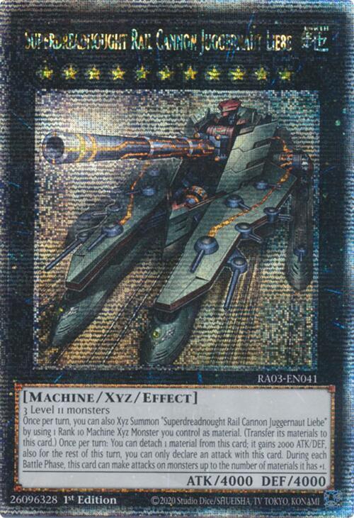 Superdreadnought Rail Cannon Juggernaut Liebe (Quarter Century Secret Rare) RA03-EN041 card from Quarter Century Bonanza