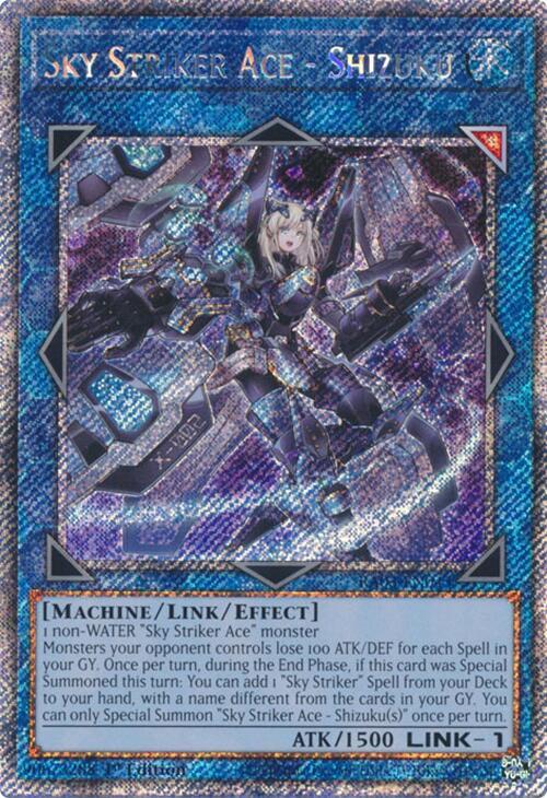 Sky Striker Ace - Shizuku (Platinum Secret Rare) RA03-EN043 card from Quarter Century Bonanza