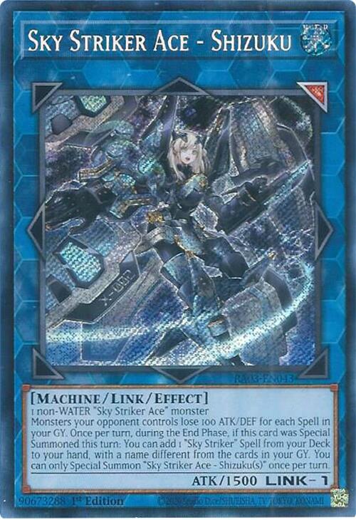 Sky Striker Ace - Shizuku (Secret Rare) RA03-EN043 card from Quarter Century Bonanza