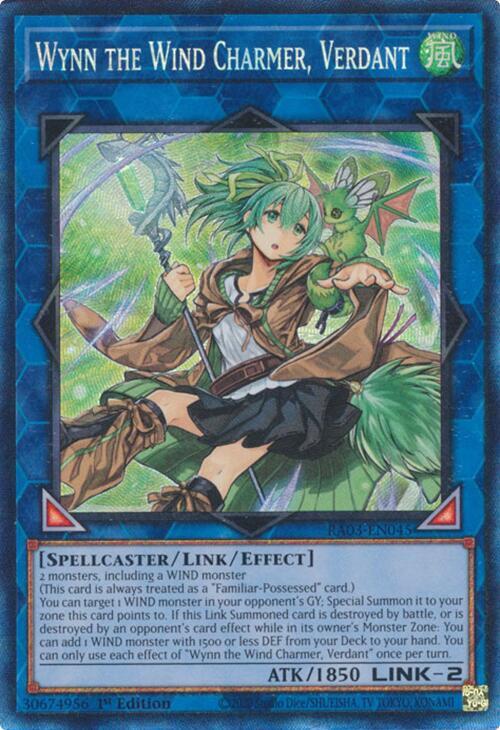Wynn the Wind Charmer, Verdant (PCR) RA03-EN045 card from Quarter Century Bonanza