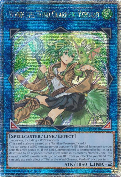 Wynn the Wind Charmer, Verdant (Quarter Century Secret Rare) RA03-EN045 card from Quarter Century Bonanza