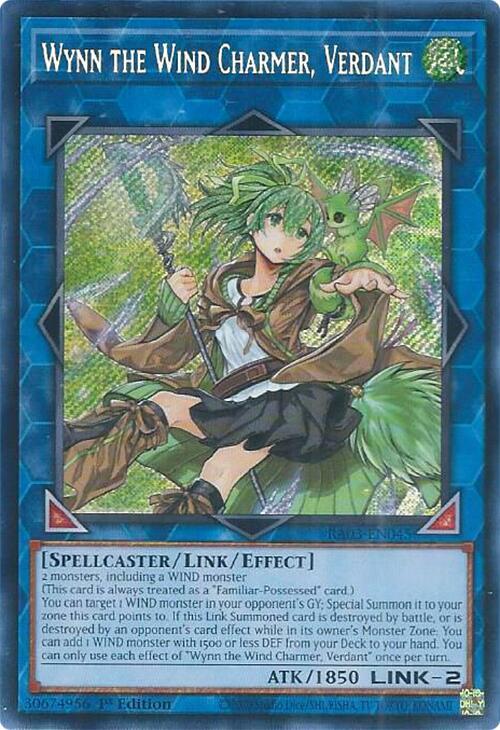 Wynn the Wind Charmer, Verdant (Secret Rare) RA03-EN045 card from Quarter Century Bonanza