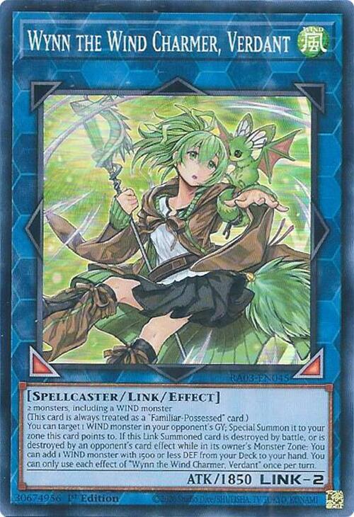 Wynn the Wind Charmer, Verdant RA03-EN045 card from Quarter Century Bonanza