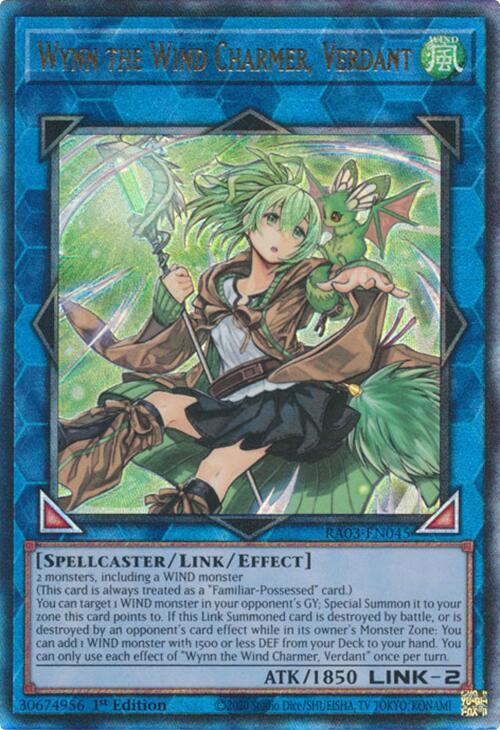 Wynn the Wind Charmer, Verdant (PUR) RA03-EN045 card from Quarter Century Bonanza