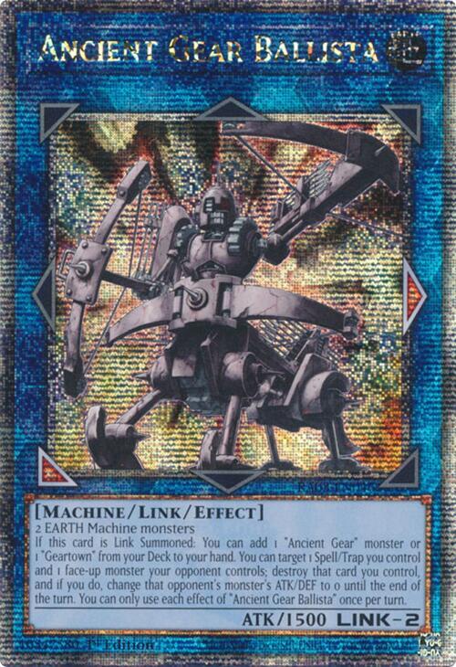 Ancient Gear Ballista (Quarter Century Secret Rare) RA03-EN046 card from Quarter Century Bonanza