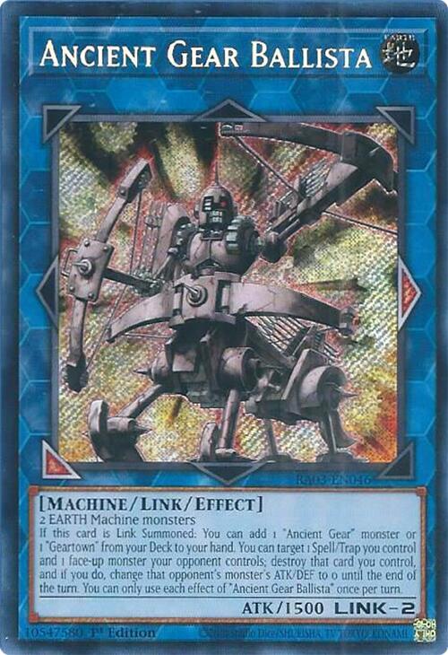 Ancient Gear Ballista (Secret Rare) RA03-EN046 card from Quarter Century Bonanza