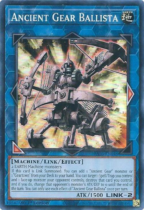 Ancient Gear Ballista RA03-EN046 card from Quarter Century Bonanza