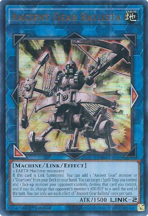 Ancient Gear Ballista (UR) RA03-EN046 card from Quarter Century Bonanza