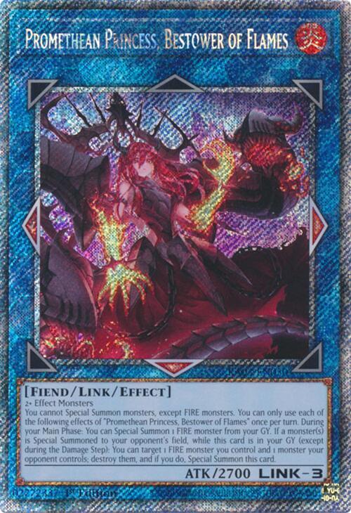 Promethean Princess, Bestower of Flames (Platinum Secret Rare) RA03-EN050 card from Quarter Century Bonanza