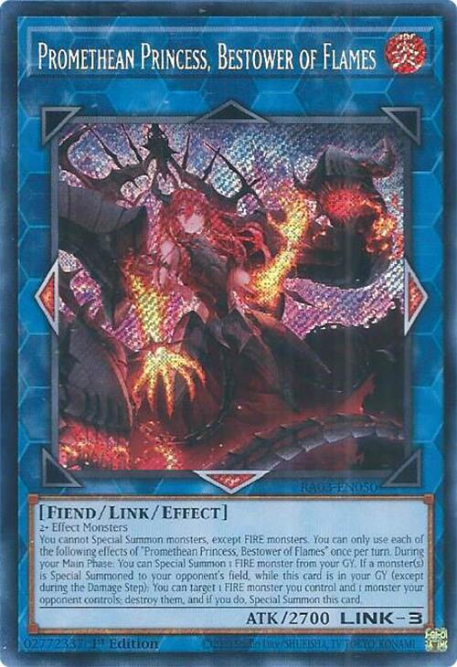 Promethean Princess, Bestower of Flames (Secret Rare) RA03-EN050 card from Quarter Century Bonanza