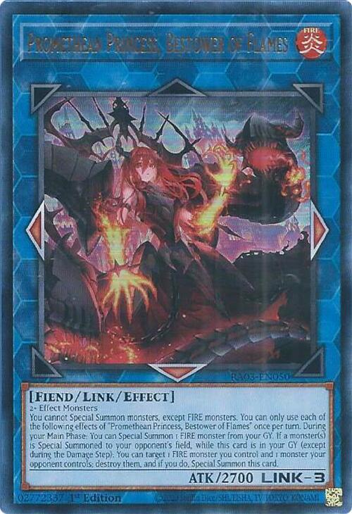 Promethean Princess, Bestower of Flames (UR) RA03-EN050 card from Quarter Century Bonanza