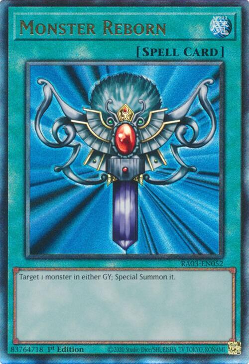 Monster Reborn (PUR) RA03-EN052 card from Quarter Century Bonanza