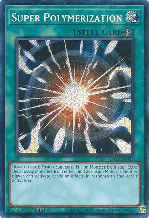 Super Polymerization (Secret Rare) RA03-EN053 card from Quarter Century Bonanza