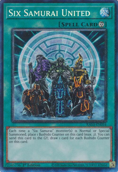 Six Samurai United (PCR) RA03-EN054 card from Quarter Century Bonanza