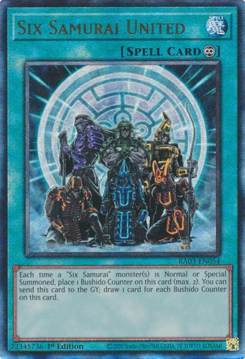 Six Samurai United (PUR) RA03-EN054 card from Quarter Century Bonanza