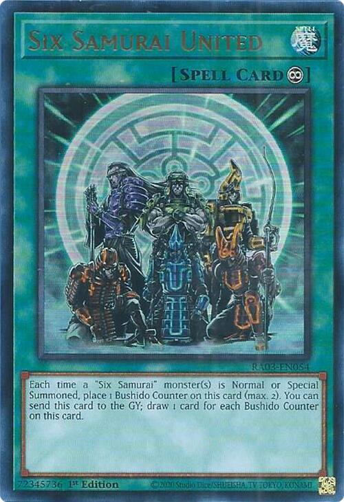 Six Samurai United (UR) RA03-EN054 card from Quarter Century Bonanza
