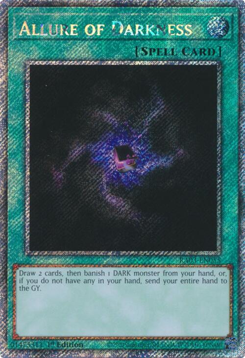 Allure of Darkness (Platinum Secret Rare) RA03-EN055 card from Quarter Century Bonanza