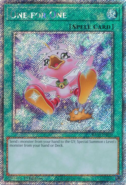 One for One (Alternate Art) (Platinum Secret Rare) RA03-EN056 card from Quarter Century Bonanza
