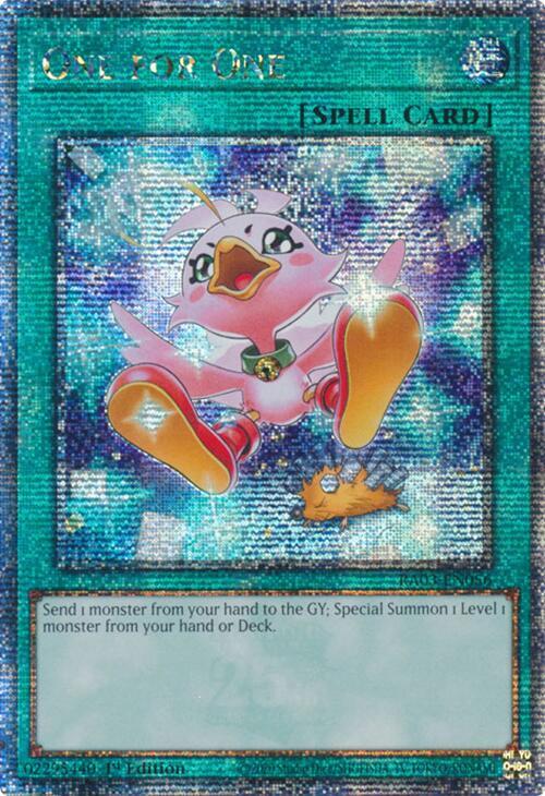 One for One (Alternate Art) (Quarter Century Secret Rare) RA03-EN056 card from Quarter Century Bonanza