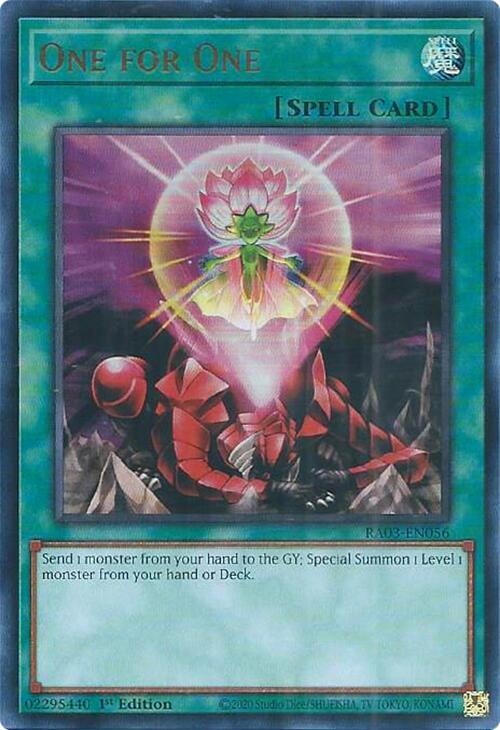 One for One (UR) RA03-EN056 card from Quarter Century Bonanza