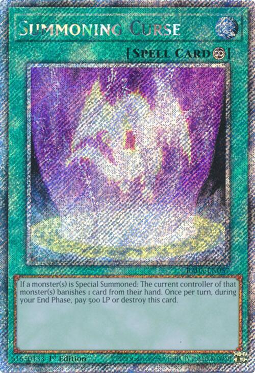Summoning Curse (Platinum Secret Rare) RA03-EN057 card from Quarter Century Bonanza