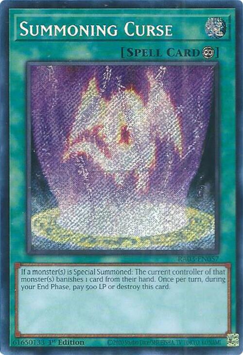 Summoning Curse (Secret Rare) RA03-EN057 card from Quarter Century Bonanza
