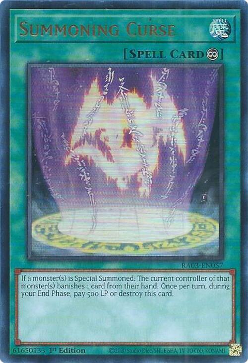 Summoning Curse (UR) RA03-EN057 card from Quarter Century Bonanza
