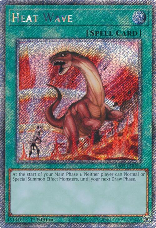 Heat Wave (Platinum Secret Rare) RA03-EN058 card from Quarter Century Bonanza