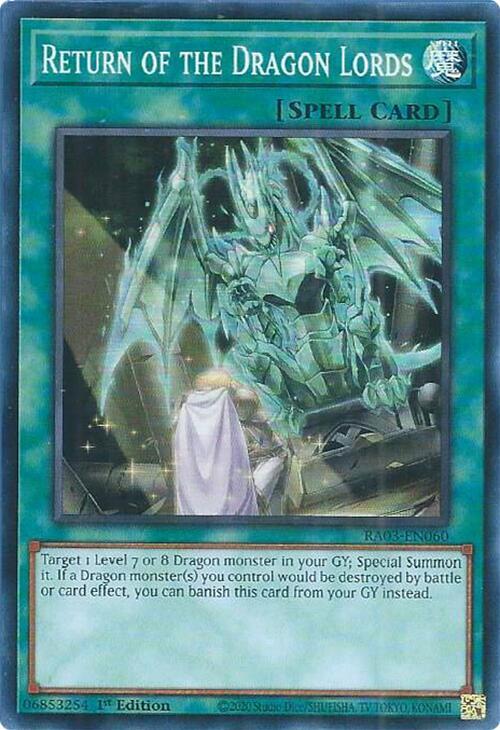 Return of the Dragon Lords RA03-EN060 card from Quarter Century Bonanza
