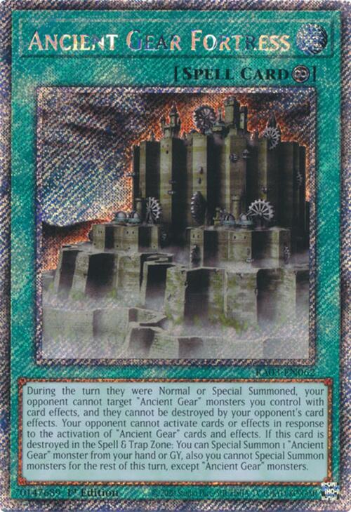 Ancient Gear Fortress (Platinum Secret Rare) RA03-EN062 card from Quarter Century Bonanza