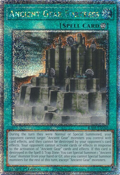 Ancient Gear Fortress (Quarter Century Secret Rare) RA03-EN062 card from Quarter Century Bonanza