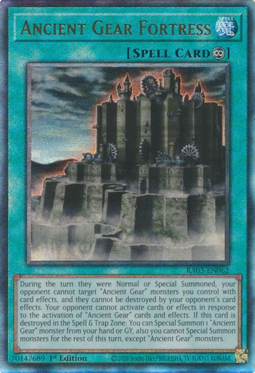 Ancient Gear Fortress (PUR) RA03-EN062 card from Quarter Century Bonanza