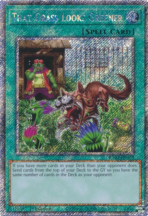 That Grass Looks Greener (Platinum Secret Rare) RA03-EN063 card from Quarter Century Bonanza