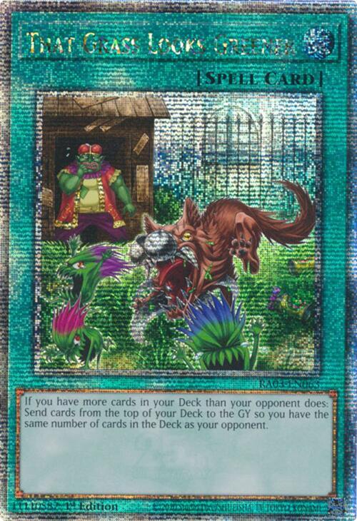 That Grass Looks Greener (Quarter Century Secret Rare) RA03-EN063 card from Quarter Century Bonanza