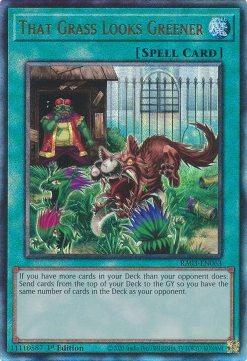 That Grass Looks Greener (PUR) RA03-EN063 card from Quarter Century Bonanza
