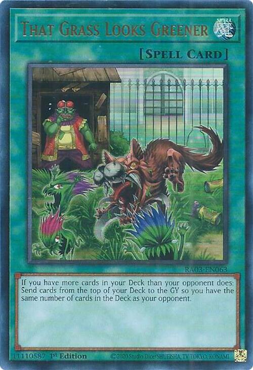 That Grass Looks Greener (UR) RA03-EN063 card from Quarter Century Bonanza