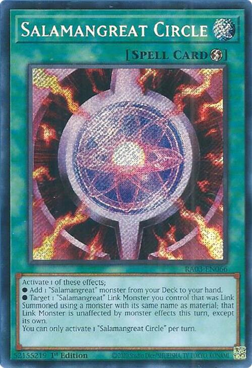 Salamangreat Circle (Secret Rare) RA03-EN066 card from Quarter Century Bonanza